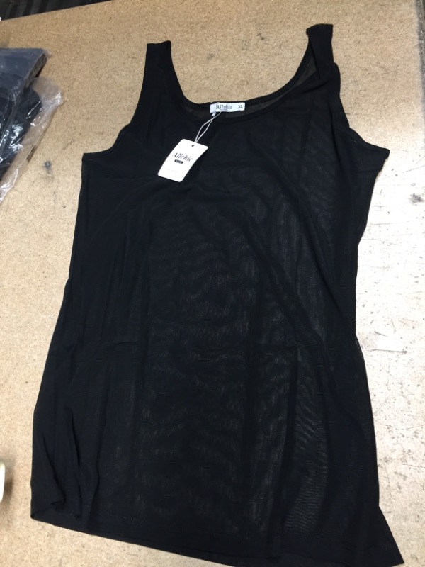 Photo 1 of Allchic Womens Sheer Mesh Tank Tops, See Through Scoop Neck Blouses, Sleeveless Sexy Tops XL
