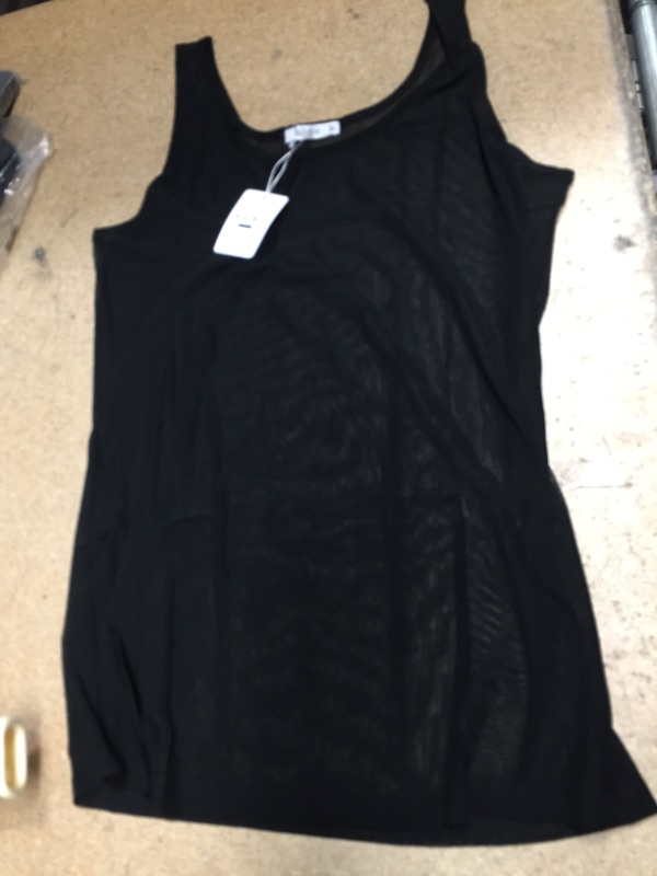 Photo 1 of Allchic Womens Sheer Mesh Tank Tops, See Through Scoop Neck Blouses, Sleeveless Sexy Tops XL
