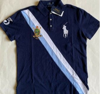 Photo 1 of  NWT Mens Polo Ralph Lauren Custom Slim Fit Big Pony Crest Striped Mesh Shirt L
