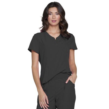 Photo 1 of Heartsoul Break on Through Scrubs Top for Women, V-Neck, HS710, L, Pewter
