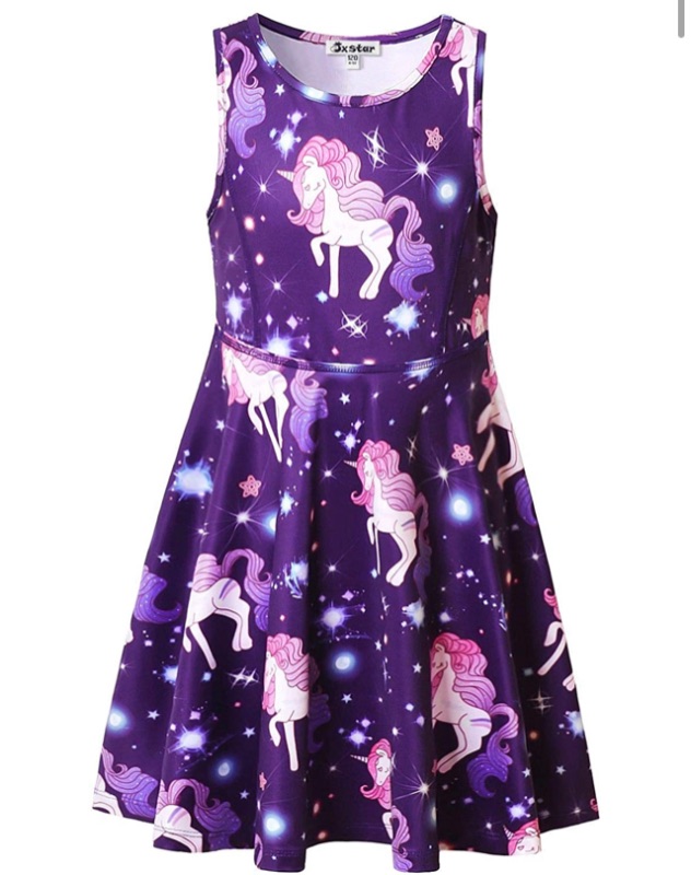 Photo 1 of Jxstar Sleeveless Dresses for Girls Summer Swing Casual Clothes for Little Kids 6-7Y 