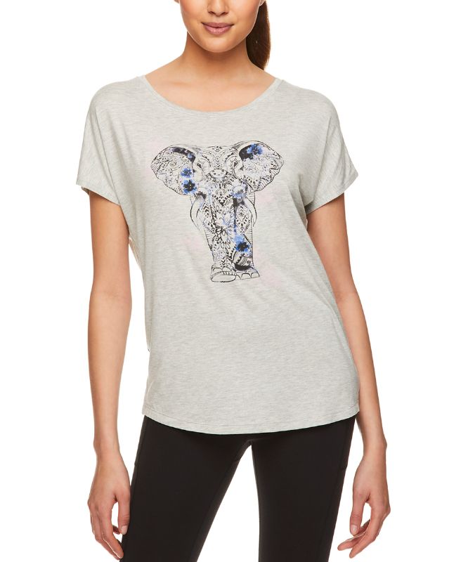 Photo 1 of Gaiam Women's Tee Shirts GREY - Heather Gray Elephant Intention Crewneck Tee - Women M 
