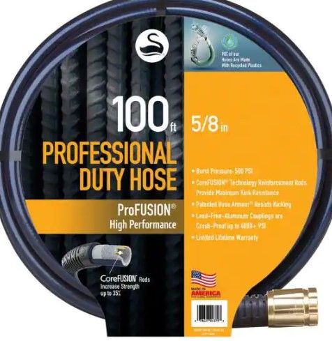 Photo 1 of **LEAKAGE ON THE FITTING**
Swan PROScape 5/8 in. x 100 ft. Heavy Duty Garden Hose