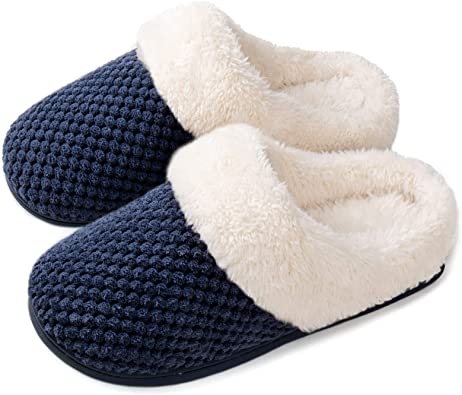 Photo 1 of 7-8 ULTRAIDEAS Women's Comfy Coral Fleece Memory Foam Slippers, Slip-on House Slippers for Indoor Use
