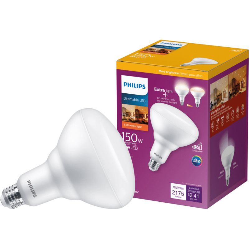 Photo 1 of Philips
150-Watt Equivalent BR40 Dimmable with Warm Glow Dimming Effect Energy Saving LED Light Bulb Soft White (2700K) (1-Bulb)