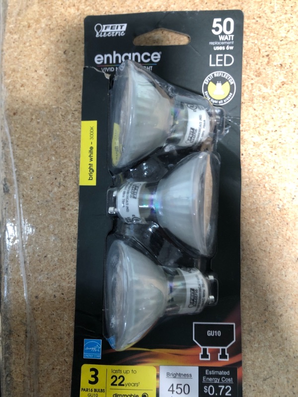 Photo 2 of 3918562 50 Watt Equivalence Enhance 6 Watt 450 Lumen MR16 Track LED Bulb, Bright White - Pack of 6
