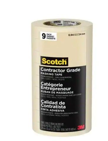 Photo 1 of 
3M
Scotch 0.94 in. x 60.1 yds. Contractor Grade Masking Tape (9-Pack)