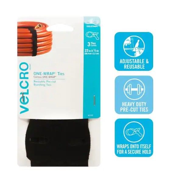 Photo 1 of 
VELCRO Brand
23 in. x 7/8 in. 1-Wrap Straps (4 PACKS OF 3)