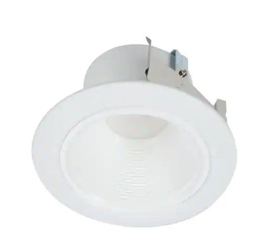 Photo 1 of 
Halo
RL 4 in. White Integrated LED Recessed Ceiling Light Retrofit Trim at 3000K Soft White, Deep Baffle for Low Glare