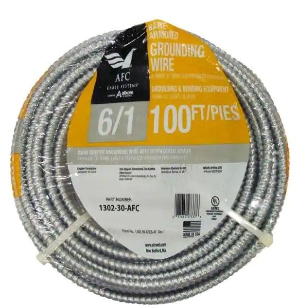 Photo 1 of 
AFC Cable Systems
6/1 x 100 ft. Bare Armored Ground Cable