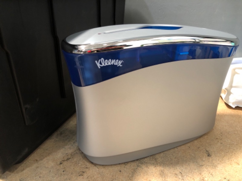 Photo 2 of Kleenex Reveal Countertop System Dispenser (51904) 13.3” x 9” x 5.2”, Soft Grey, 1 / Case; Only Compatible with Kleenex Reveal Multifold Hand Towels (46321) and Kleenex Premiere Folded Towels (13253)
