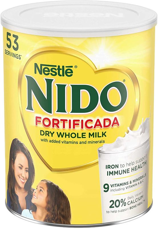 Photo 1 of **BEST BY DATE:05/31/2022*NONREFUNDABLE**NIDO Fortificada Powdered Drink Mix - Dry Whole Milk Powder with Vitamins and Minerals - 56.4 Oz (3.52 LB) Canister
