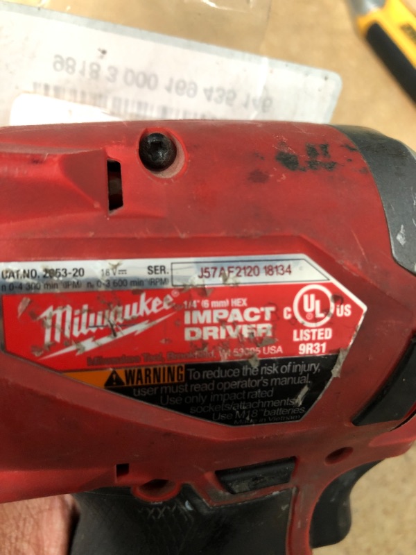 Photo 2 of 
Milwaukee
M18 FUEL 18-Volt Lithium-Ion Brushless Cordless 1/4 in. Hex Impact Driver (Tool-Only)