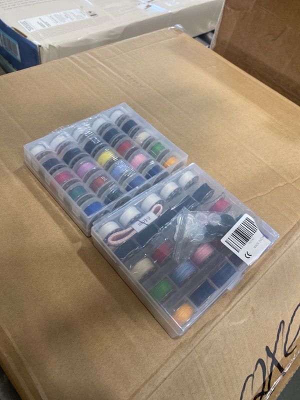 Photo 2 of 15pcs Mixed Colors Bobbins + 5pcs White Bobbins + 5pcs Black Bobbins Thread Bobbins Sewing Accessories Supplies Kit 2 PACK 
