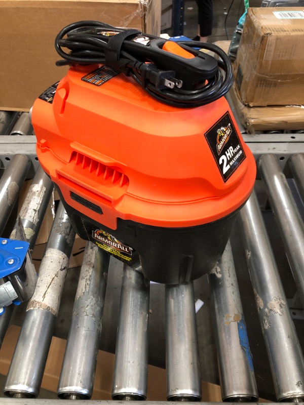 Photo 2 of Armor All, AA255 , 2.5 Gallon 2 Peak HP Wet/Dry Utility Shop Vacuum , Orange
