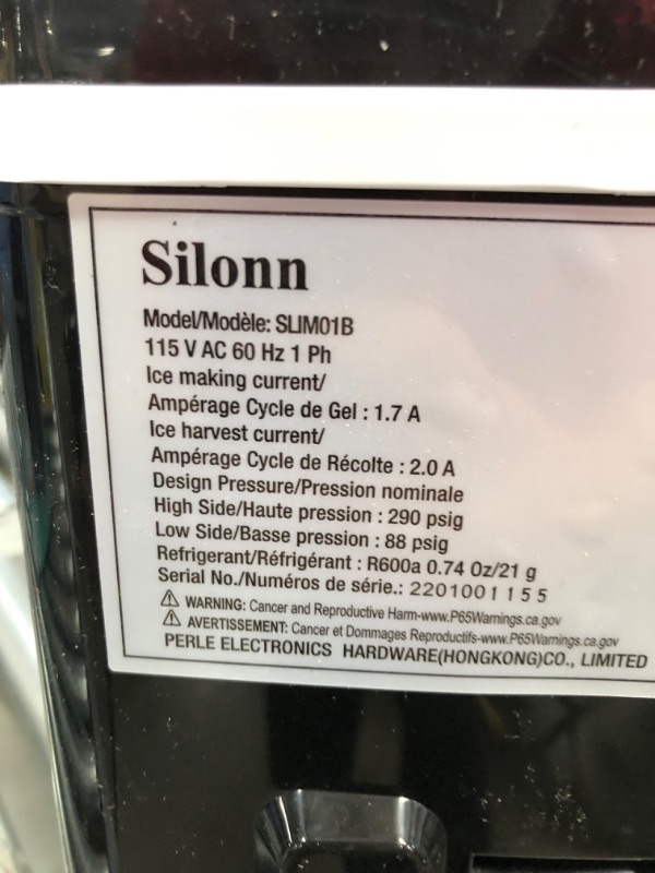 Photo 4 of Silonn Ice Makers Countertop, 9 Cubes Ready in 6 Mins, 26lbs in 24Hrs, Self-Cleaning Ice Machine with Ice Scoop and Basket, 2 Sizes of Bullet Ice for Home Kitchen Office Bar Party
