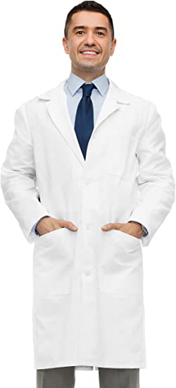 Photo 1 of NY Threads Professional Lab Coat for Men, Full Sleeve Cotton Blend Long Medical Coat - 2XL 