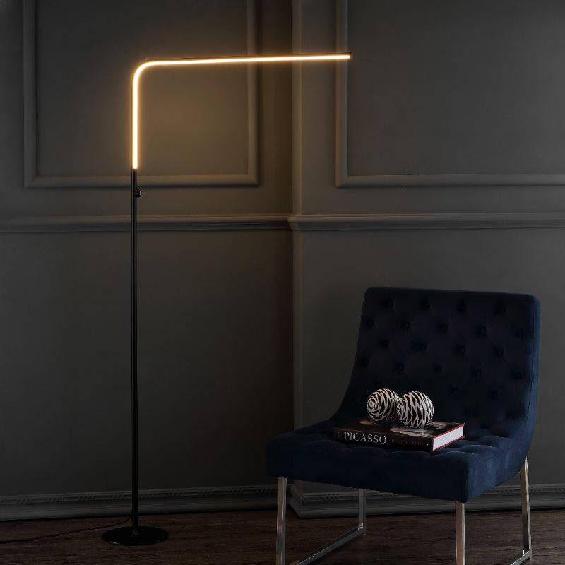 Photo 1 of **LOOSE ON NECK OF LIGHT** Natalie 63 LED Integrated Floor Lamp Black by JONATHAN Y
