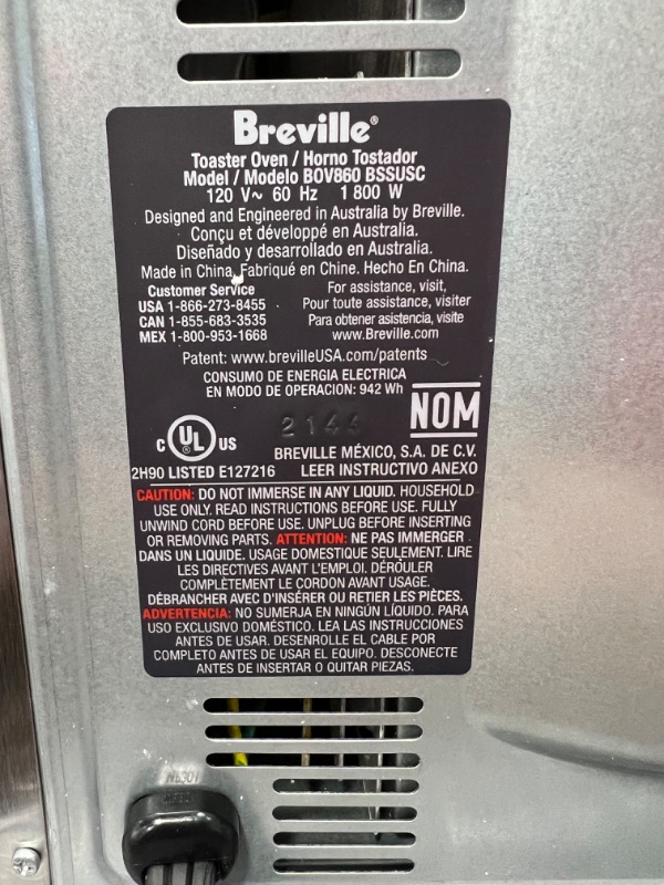 Photo 7 of Breville BOV860BSS Smart Oven Air Fryer, Countertop Convection Oven, Brushed Stainless Steel
