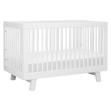 Photo 1 of Babyletto Hudson 3-in-1 Convertible Crib with Toddler Bed Conversion Kit in White, Greenguard Gold Certified , 53.75x29.75x35 Inch (Pack of 1)
