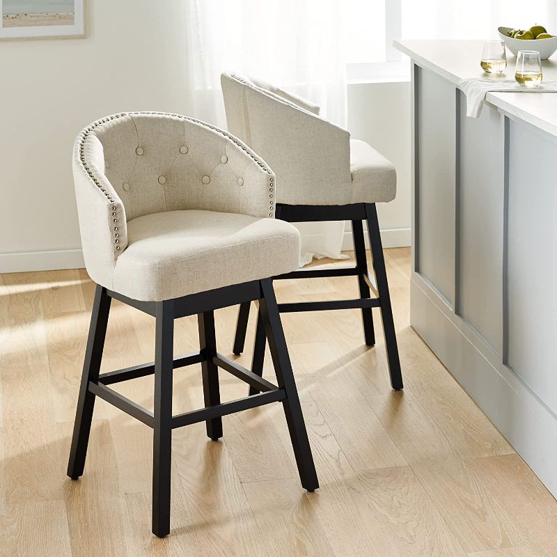 Photo 1 of *MISSING HARDWARE*
Christopher Knight Home 295977 Ogden Barstool, 2-Pcs Set, Beige
