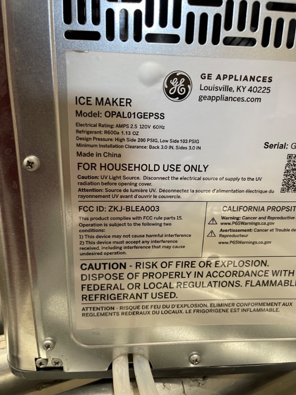 Photo 7 of ***PARTS ONLY*** GENERAL ELECTRIC Profile Opal Nugget Machine with Connectivity/Smart Home Kitchen Essentials, Stainless
