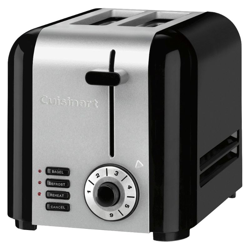 Photo 1 of Cuisinart Hybrid 2-Slice Wide-Slot Toaster, Black/Stainless Steel
