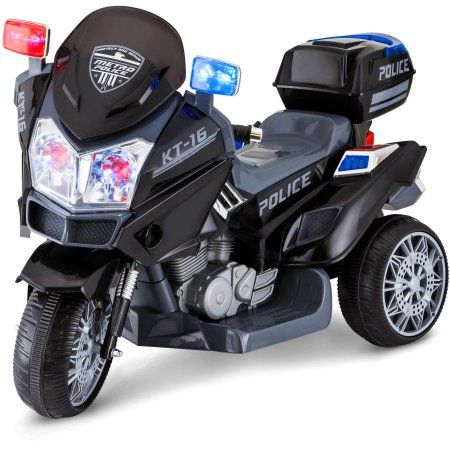 Photo 1 of ***PARTS ONLY*** KidTrax Kids' Police Rescue Trike Motorcycle Ride-on Toy Black - Motorized Wheel Goods at Academy Sports
