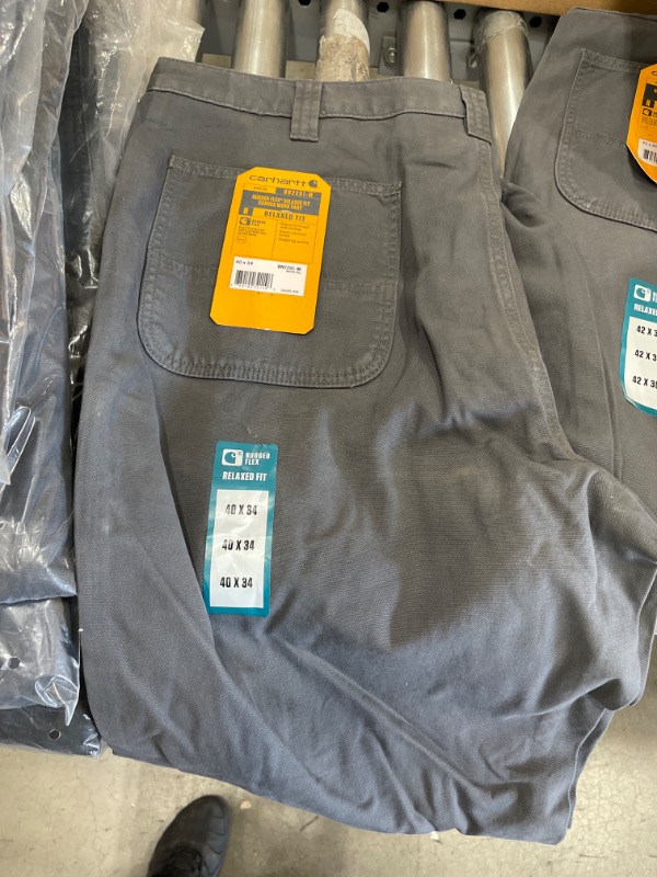 Photo 2 of Carhartt Rugged Flex Rigby Dungaree Pants for Men - Gravel - 40x34
