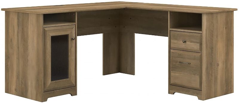 Photo 1 of Bush Furniture Cabot 60W L Shaped Computer Desk in Reclaimed Pine
(Incomplete - Parts Only)