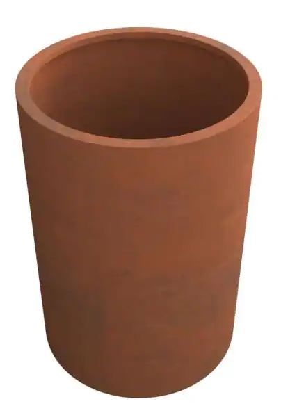 Photo 1 of 19 in. x 28 in. Rustic Weathered Steel Cylindrical Ground Planter Box
