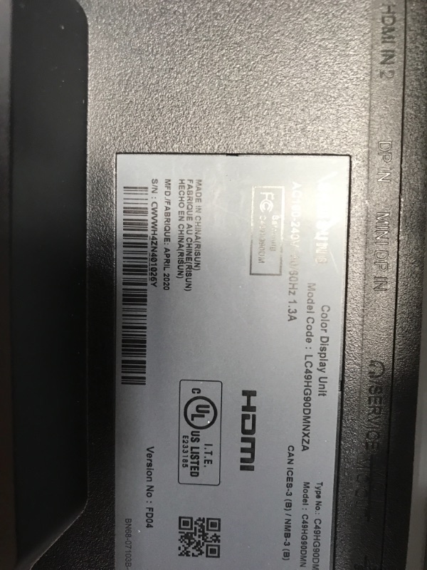Photo 1 of SAMSUNG 49-Inch CHG90 144Hz Curved Gaming Monitor (LC49HG90DMNXZA) – Super Ultrawide Screen QLED Computer Monitor, 3840 x 1080p Resolution, 1ms Response, FreeSync 2 with HDR,Black