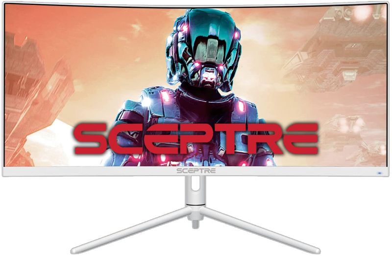 Photo 1 of Sceptre 30" Curved Ultrawide Monitor 2560 x 1080 up to 200Hz DisplayPort HDMI 1ms AMD FreeSync Premium 99% sRGB Picture by Picture/PIP, Build-in Speakers White 2022 (C305B-FUN200W)