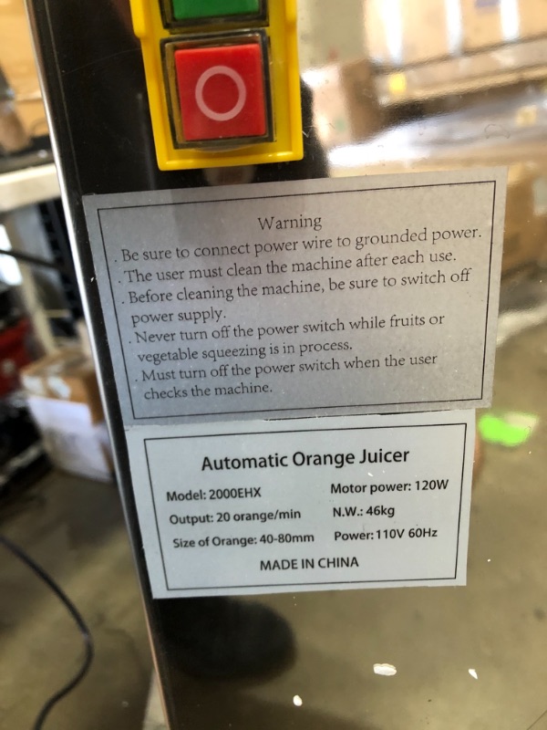 Photo 10 of PARTS ONLY NON REFUNDABLE DID NOT POWER ON 
VBENLEM Commercial Juicer Machine, 110V Juice Extractor, 120W Orange Squeezer for 22-30 per Minute, Electric Orange Juice Machine with Pull-Out Filter Box SUS 304 Tank Stainless Cover and Two Buckets