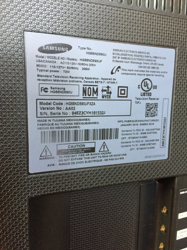 Photo 1 of Display high-resolution content in hospitality environments with the Samsung 890U Series 55"-Class 4K Smart Hospitality LED TV. This TV is equipped with a 55" direct-lit LED display and has a 3840 x 2160 native resolution for viewing detailed UHD content.