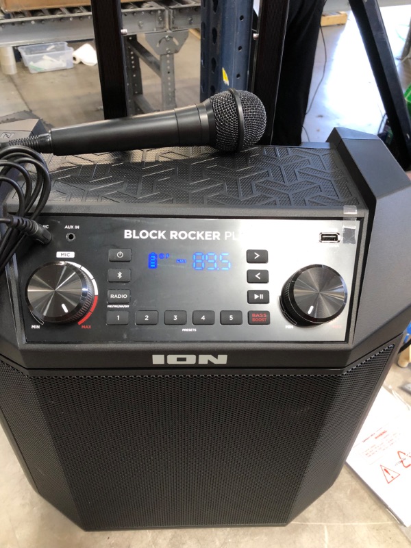 Photo 6 of ION Audio Block Rocker Plus - Portable Bluetooth Speaker 100W W/Battery, Karaoke Microphone, AM FM Radio, Wheels & Telescopic Handle and USB Charging
