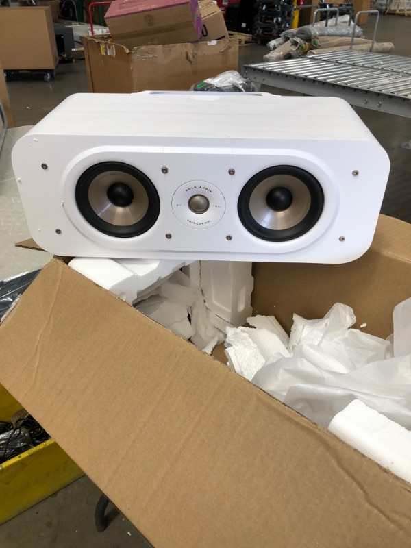 Photo 1 of Polk Signature Elite ES30 Center Channel Speaker - Hi-Res Audio Certified and Dolby Atmos & DTS:X Compatible, 1" Tweeter & Two 5.25" Woofers, Dual Power Port for Effortless Bass, Elegant White-Washed

