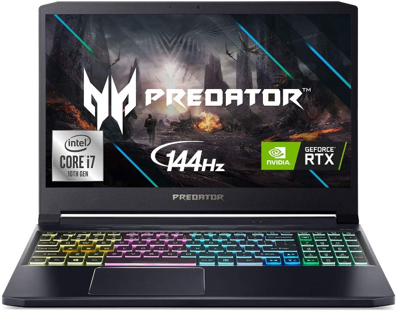 Photo 1 of Acer Predator Triton 300 Gaming Laptop, Intel i7-10750H, NVIDIA GeForce RTX 2060, 15.6" Full HD IPS 144Hz 3ms IPS Display, 16GB Dual-Channel DDR4, 1TB NVMe SSD, WiFi 6, RGB Backlit KB, PT315-52-78W1
