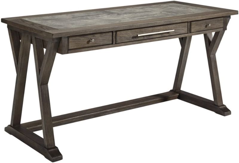 Photo 1 of Signature Design by Ashley Luxenford Rustic Farmhouse 60" Home Office Desk with Drawers, Distressed Gray
