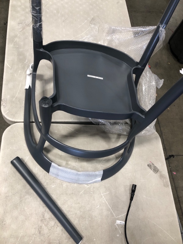 Photo 2 of **DAMAGED LEG ON ONE UNIT* ** Amazon Basics Dark Grey, Curved Back Dining Chair-Set of 2, Premium Plastic

