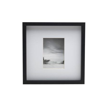 Photo 1 of **SMALL SCRATCH ON SIDE* Melannco 16-inch Square Black Picture Frame, Matted for 5X7 Photo
