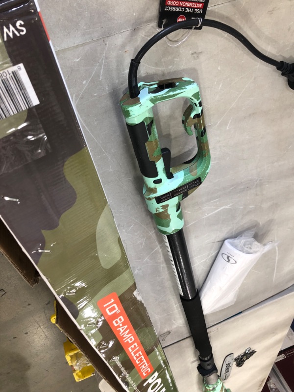 Photo 2 of **MINOR DAMAGE**Sun Joe SWJ803E-CMO Electric Multi-Angle Pole Chain Saw 10 Inch - 8.0 Amp (Camo)
