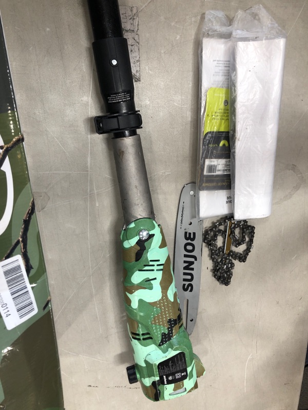 Photo 3 of **MINOR DAMAGE**Sun Joe SWJ803E-CMO Electric Multi-Angle Pole Chain Saw 10 Inch - 8.0 Amp (Camo)
