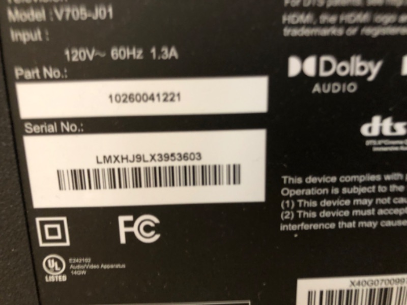 Photo 3 of **TV HAS A LINE ON THE SCREEN** IT VIZIO 70-Inch V-Series 4K UHD LED Smart TV with Voice Remote, Dolby Vision, HDR10+, Alexa Compatibility, V705-J03, 2021 Model
