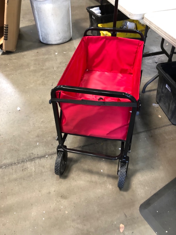 Photo 2 of  Collapsible Folding Outdoor Utility Wagon, Red
