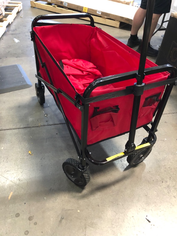 Photo 3 of  Collapsible Folding Outdoor Utility Wagon, Red
