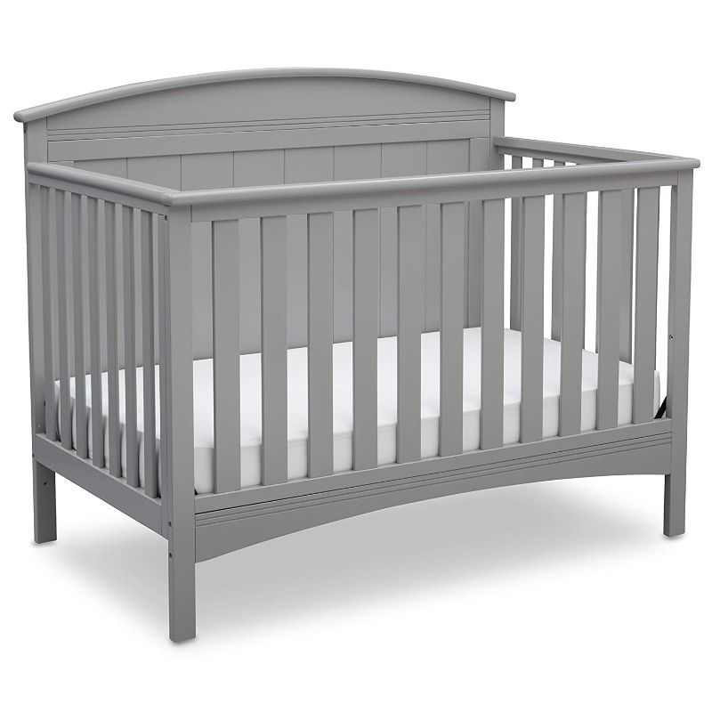 Photo 1 of Delta Children Archer Solid Panel 4-in-1 Convertible Baby Crib - Greenguard Gold Certified, Grey
