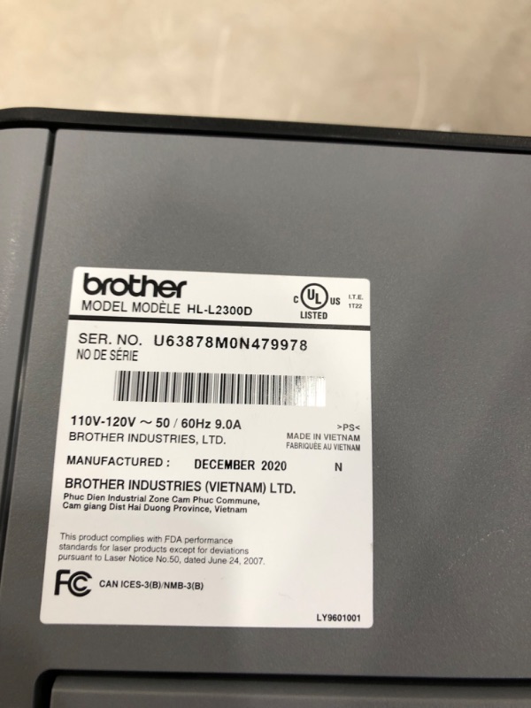 Photo 4 of Barcode for Brother HL-L2300D Monochrome Laser Printer with Duplex Printing

