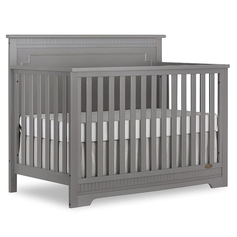 Photo 1 of Dream On Me Morgan 5-in-1 Convertible Crib in Storm Grey, Greenguard Gold Certified 55x30x44.5 Inch 
