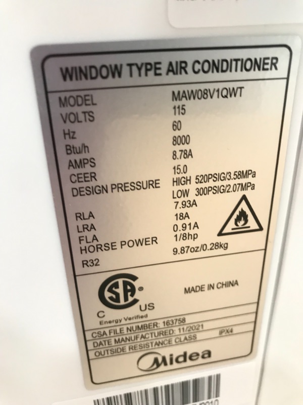 Photo 4 of Midea 8,000 BTU U-Shaped Smart Inverter Window Air Conditioner–Cools up to 350 Sq. Ft., Ultra Quiet with Open Window Flexibility, Works with Alexa/Google Assistant, 35% Energy Savings, Remote Control
